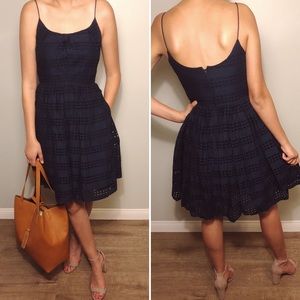 J. Crew Navy Eyelet Dress
